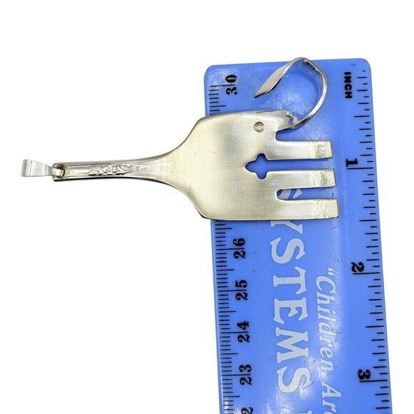 Vintage Elephant Silver Fork Pendant | Upcycled Tudor Silverware Jewelry - Picture 2 of 11